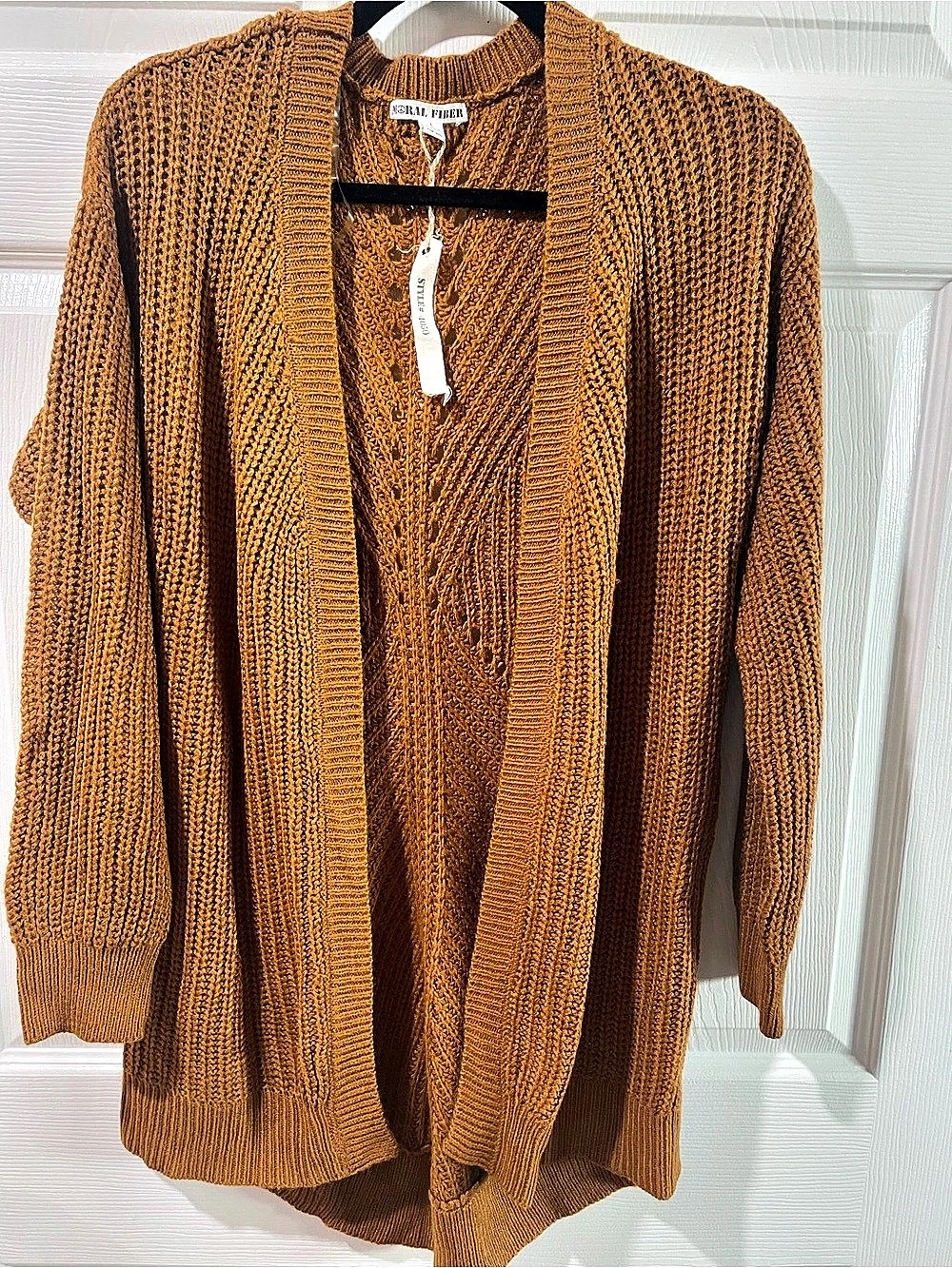 Moral Fiber Open Front Cardigan in mustard Like New